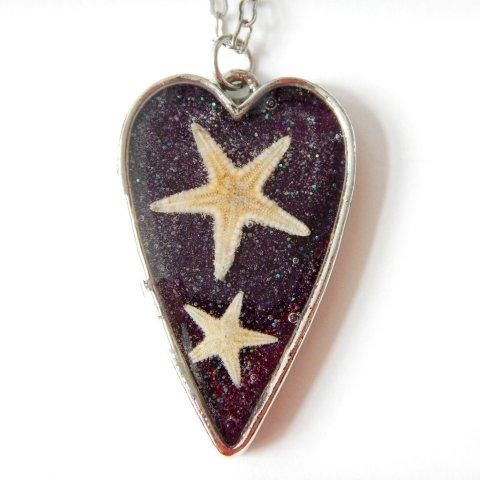 Starfish Heart (Violet Sand) - Resin Necklace